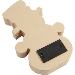 Papfigur med indbygget lys, snemand, H: 27 cm, D: 4 cm, B: 17,5 cm, 1 stk.