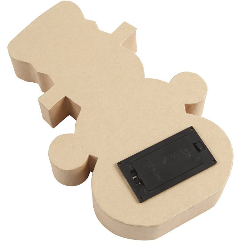 Papfigur med indbygget lys, snemand, H: 27 cm, D: 4 cm, B: 17,5 cm, 1 stk.