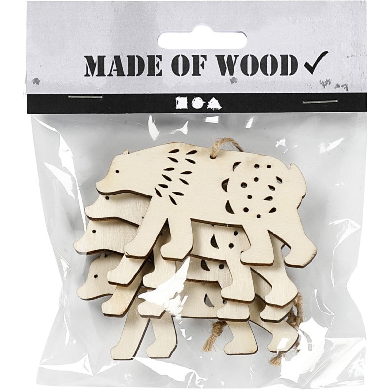 Oph&aelig;ng, isbj&oslash;rn, H: 4,5 cm, D: 0,5 cm, B: 7,5 cm, 4 stk./ 1 pk.