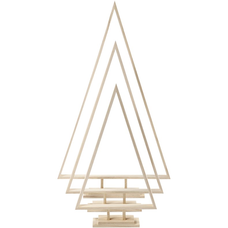 Juletr&aelig;er , H: 40+50+60 cm, B: 22,5+29+35 cm, 3 stk./ 1 pk.