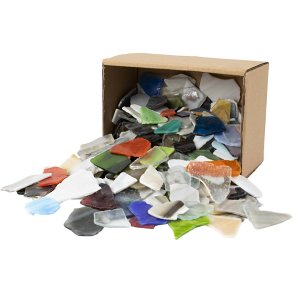 Mosaik, str. 15-60 mm, tykkelse 5 mm, Indhold kan variere, ass. farver, 2 kg/ 1 pk.