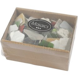 Mosaik, str. 15-60 mm, tykkelse 5 mm, Indhold kan variere, ass. farver, 2 kg/ 1 pk.