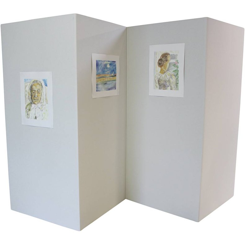 Udstillingsv&aelig;gge, H: 190 cm, B: 4x90 cm, tykkelse 4 mm, 3 stk./ 1 pk.