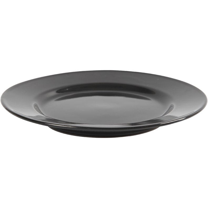 Desserttallerken, diam. 19 cm, sort, 6 stk./ 1 pk.