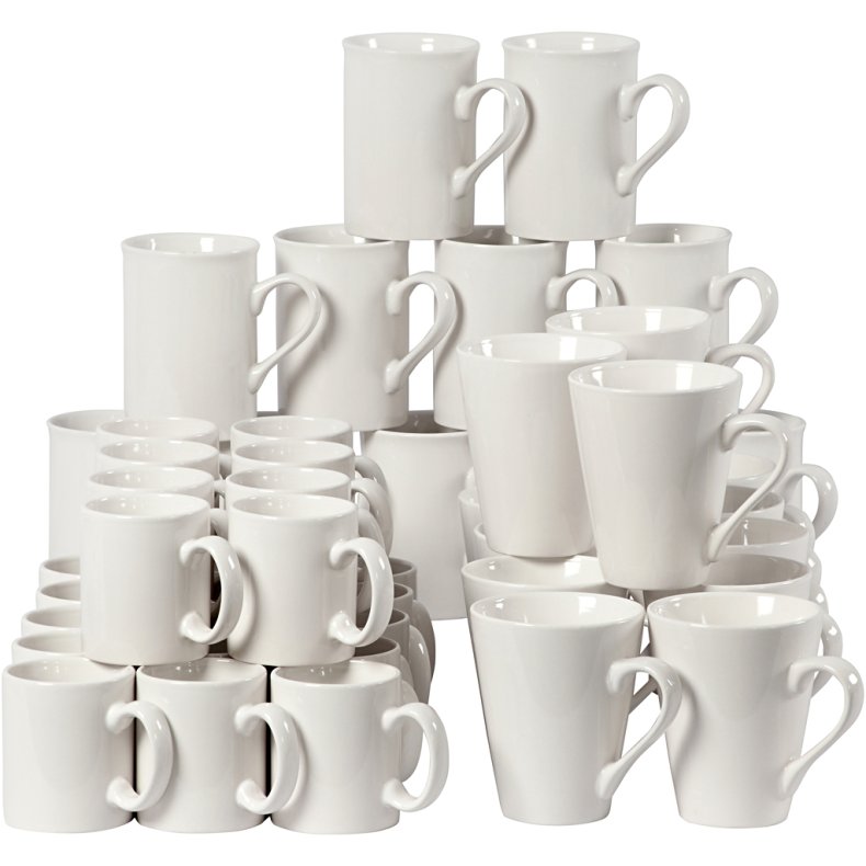 Krus, H: 7-10 cm, hvid, 48 stk./ 1 pk.