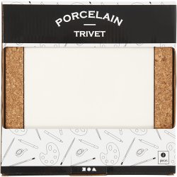 Bordsk&aring;ner med korkramme, str. 15,5x15,5x1 cm, hvid, 2 stk./ 1 pk.