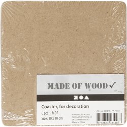 Brik, str. 10x10 cm, tykkelse 3 mm, 6 stk./ 1 pk.