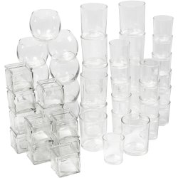 Fyrfadsstage, H: 5,3-8,4 cm, diam. 4,5-7,3 cm, Indhold kan variere, 72 stk./ 1 pk.