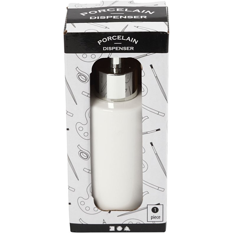 S&aelig;bedispenser, H: 16,5 cm, diam. 5,5 cm, 150 ml, hvid, 1 stk.
