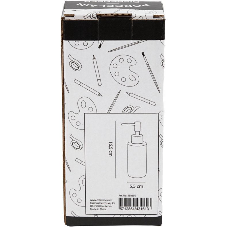 S&aelig;bedispenser, H: 16,5 cm, diam. 5,5 cm, 150 ml, hvid, 1 stk.