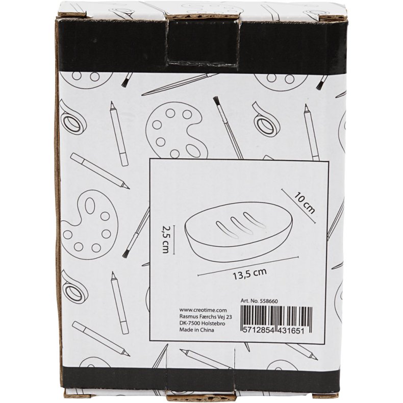 S&aelig;besk&aring;l, H: 2,5 cm, L: 13,5 cm, B: 10 cm, hvid, 1 stk.