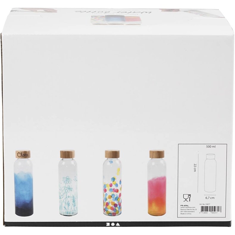 Vandflaske, H: 22 cm, diam. 6,7 cm, 500 ml, 12 stk./ 1 pk.