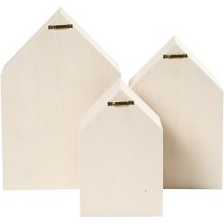 Bogkasser, huse, H: 20,3+25,3+31 cm, D: 10 cm, B: 13+16,2+20 cm, 3 stk./ 1 s&aelig;t