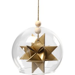 Kugleformet glasklokke, diam. 8 cm, hulstr. 5 cm, transparent, 4 stk./ 1 pk.