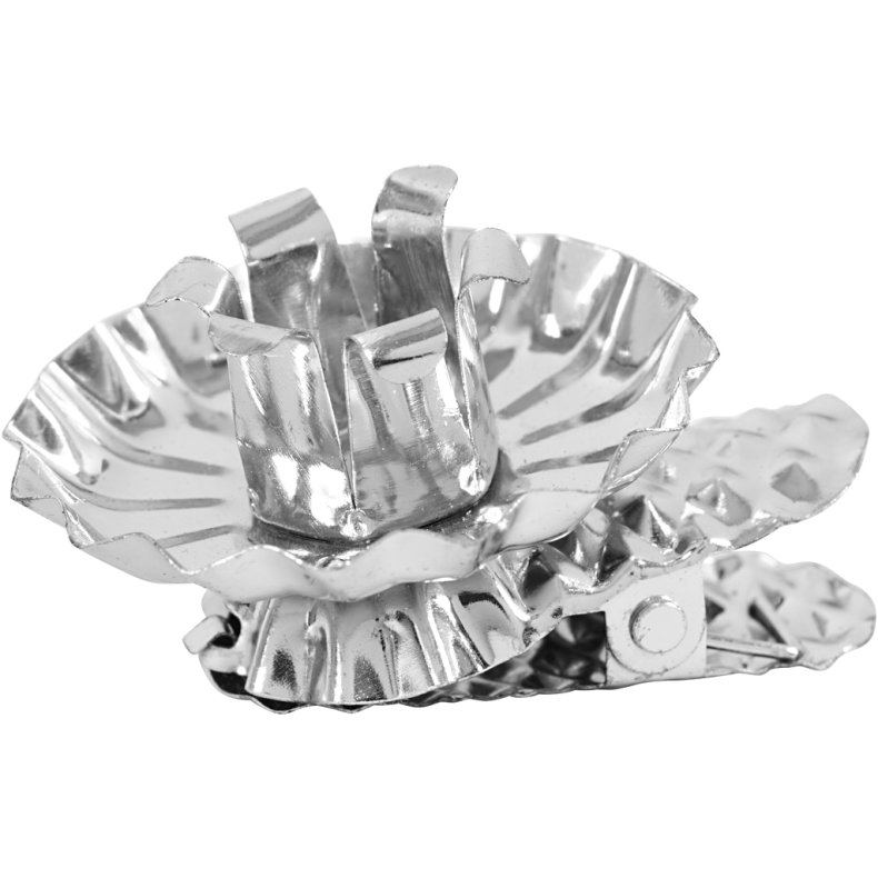 Lysclips, diam. 40 mm, fors&oslash;lvet, 8 stk./ 1 pk.