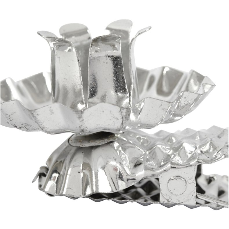 Lysclips, diam. 40 mm, fors&oslash;lvet, 8 stk./ 1 pk.