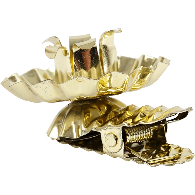 Lysclips, diam. 40 mm, forgyldt, 8 stk./ 1 pk.