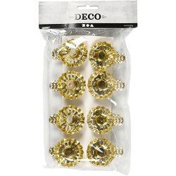 Lysclips, diam. 40 mm, forgyldt, 8 stk./ 1 pk.