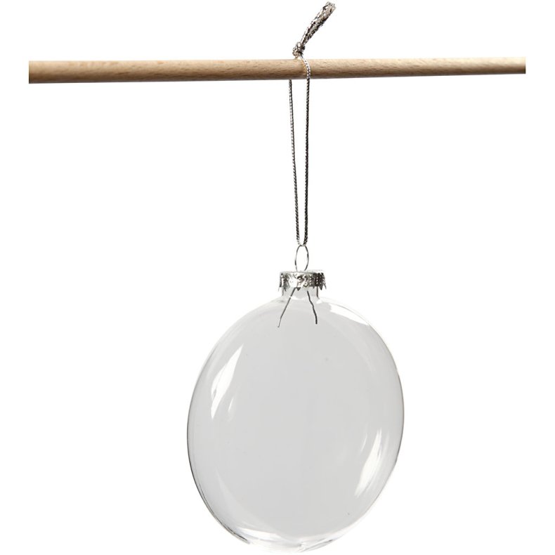 Glaskugle, diam. 8 cm, tykkelse 2,1 cm, 6 stk./ 1 pk.