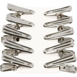 Dekorationsklemmer, L: 27 mm, B: 14 mm, s&oslash;lv, 10 stk./ 1 pk.