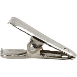 Dekorationsklemmer, L: 27 mm, B: 14 mm, s&oslash;lv, 10 stk./ 1 pk.