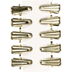 Dekorationsklemmer, L: 27 mm, B: 14 mm, guld, 10 stk./ 1 pk.