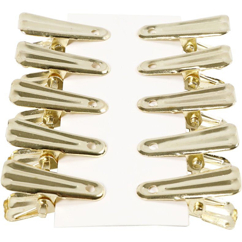Dekorationsklemmer, L: 27 mm, B: 14 mm, guld, 10 stk./ 1 pk.