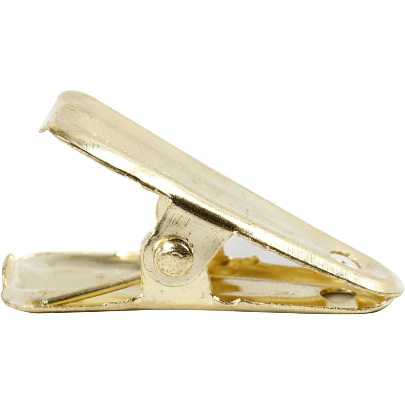 Dekorationsklemmer, L: 27 mm, B: 14 mm, guld, 10 stk./ 1 pk.