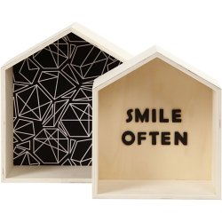 Bogkasser, hus, H: 22,5+25 cm, D: 12,5 cm, B: 19,5+22,5 cm, 2 stk./ 1 s&aelig;t