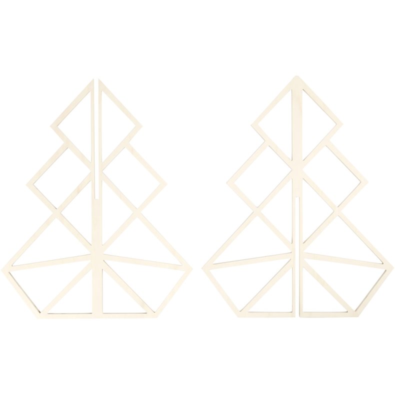 3D Juletr&aelig;, H: 60 cm, B: 48 cm, 1 stk.