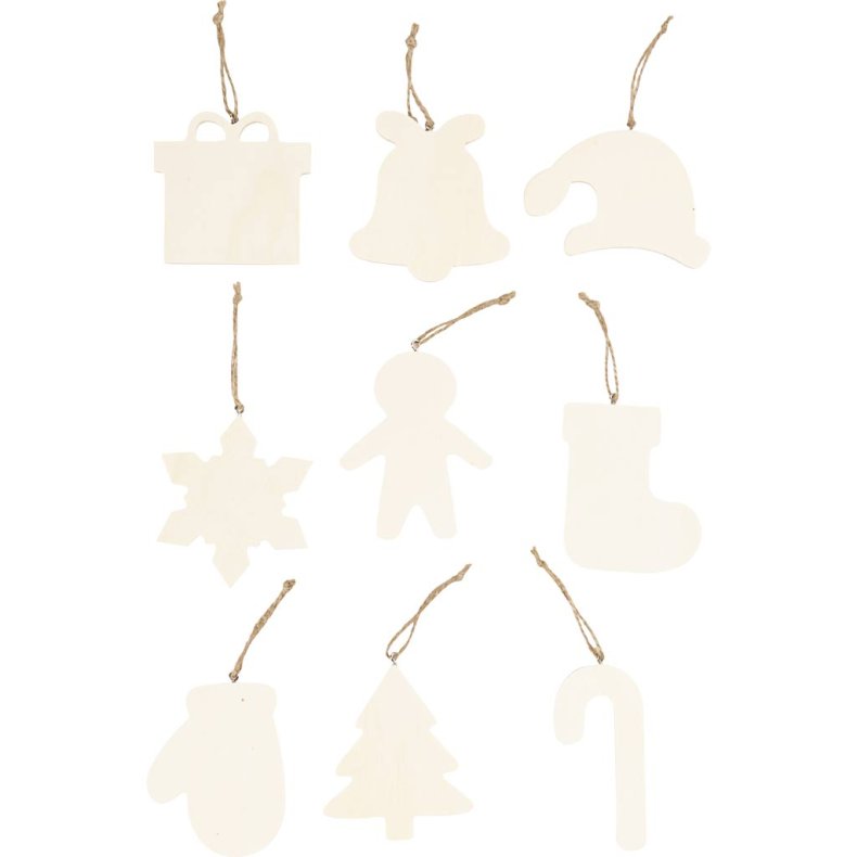 Juleoph&aelig;ng, Julefigurer, str. 7-9 cm, tykkelse 4 mm, 90 stk./ 1 pk.