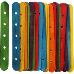 Konstruktionspinde, L: 15 cm, B: 1,8 cm, hulstr. 4 mm, ass. farver, 20 ass./ 1 pk.