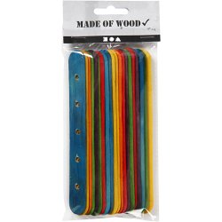 Konstruktionspinde, L: 15 cm, B: 1,8 cm, hulstr. 4 mm, ass. farver, 20 ass./ 1 pk.