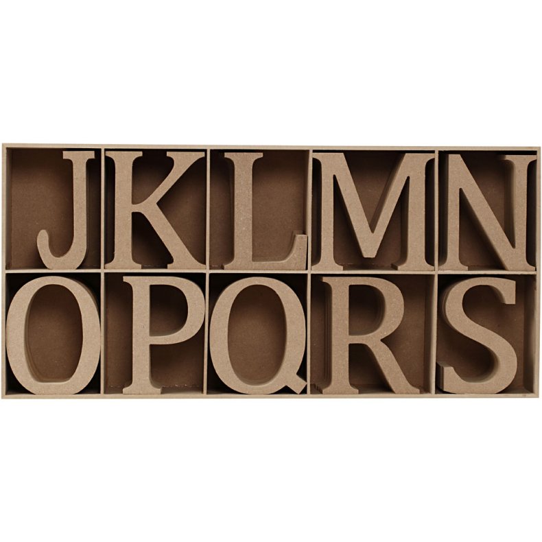 Bogstaver, tal og symboler af tr&aelig;, H: 13 cm, tykkelse 2 cm, 160 stk./ 1 pk.