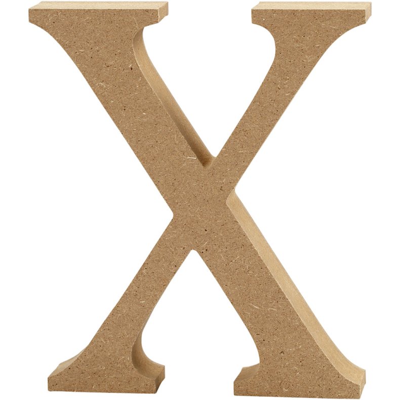 Bogstav, X, H: 8 cm, tykkelse 1,5 cm, 1 stk.