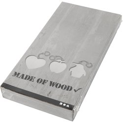 N&oslash;gleringe med tr&aelig;skilt, str. 7x7 cm, tykkelse 3 mm, 128 stk./ 1 pk.