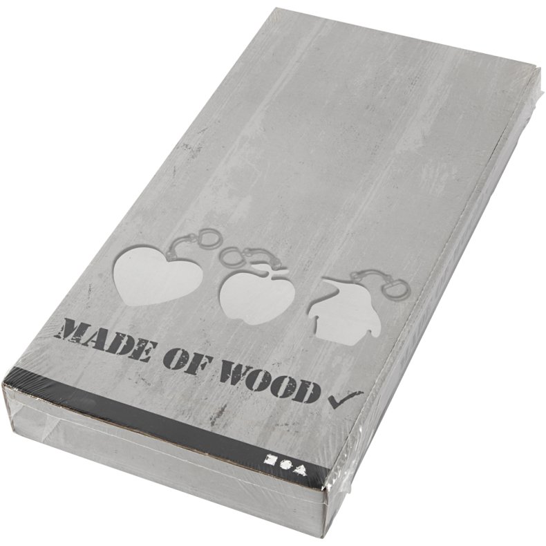 N&oslash;gleringe med tr&aelig;skilt, str. 7x7 cm, tykkelse 3 mm, 128 stk./ 1 pk.