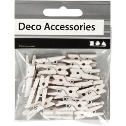 Minit&oslash;jklemme, L: 25 mm, B: 3 mm, hvid, 36 stk./ 1 pk.