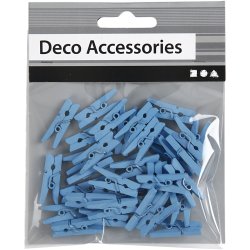 Minit&oslash;jklemme, L: 25 mm, B: 3 mm, bl&aring;, 36 stk./ 1 pk.