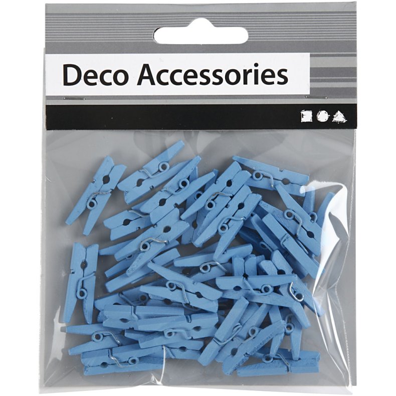 Minit&oslash;jklemme, L: 25 mm, B: 3 mm, bl&aring;, 36 stk./ 1 pk.