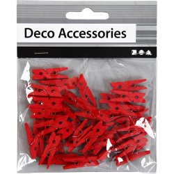 Minit&oslash;jklemme, L: 25 mm, B: 3 mm, r&oslash;d, 36 stk./ 1 pk.