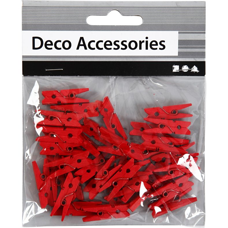 Minit&oslash;jklemme, L: 25 mm, B: 3 mm, r&oslash;d, 36 stk./ 1 pk.