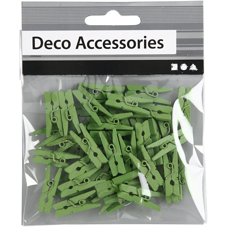 Minit&oslash;jklemme, L: 25 mm, B: 3 mm, gr&oslash;n, 36 stk./ 1 pk.