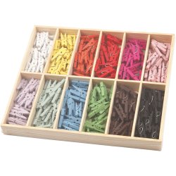 Minit&oslash;jklemme, L: 25 mm, B: 3 mm, ass. farver, 12x24 stk./ 1 pk.