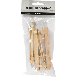 Ski med stave, str. 11x3,8 cm, 3 par/ 1 pk.