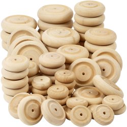 Hjul, diam. 24+30+42+50 mm, tykkelse 8+10+11+14 mm, 4x40 stk./ 1 pk.