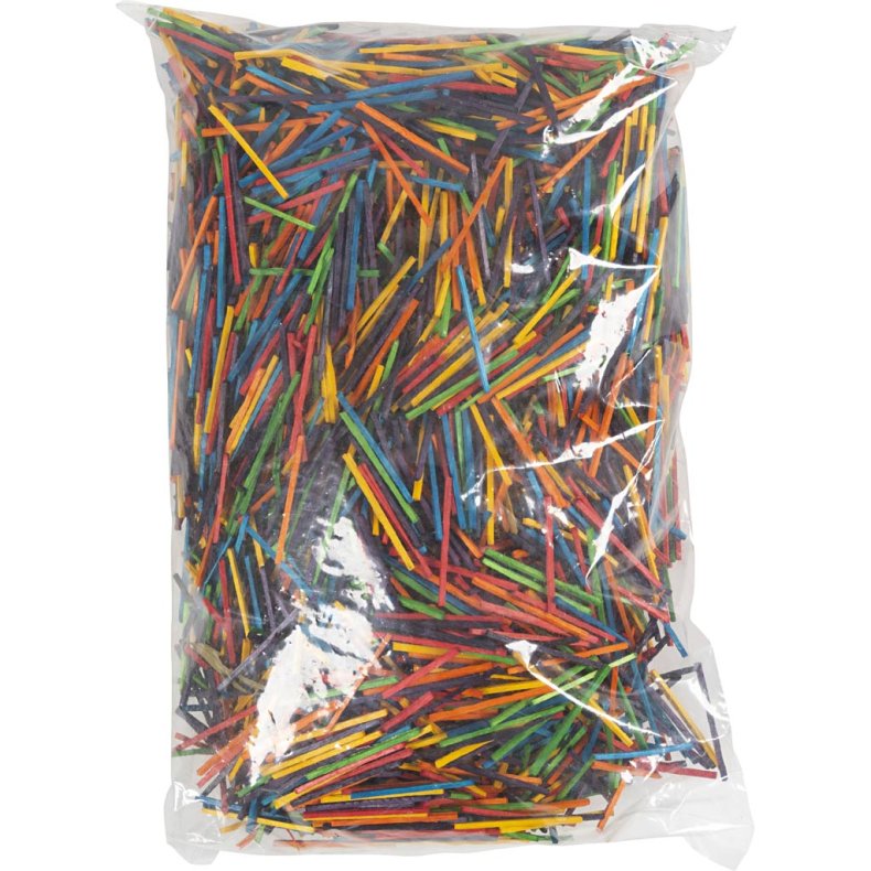 T&aelig;ndstikker, L: 5 cm, ass. farver, 4300 stk., 500 g/ 1 pk.