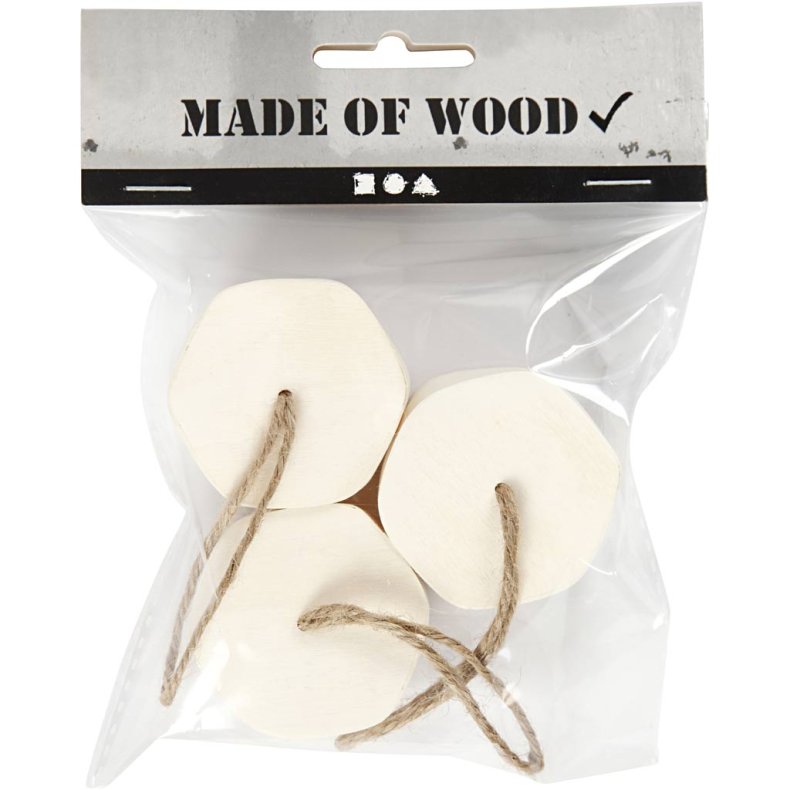 &AElig;ske oph&aelig;ng, H: 3 cm, diam. 4,5 cm, 3 stk./ 1 pk.