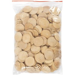 Tr&aelig;knap, diam. 30 mm, tykkelse 6 mm, 150 stk./ 1 pk.