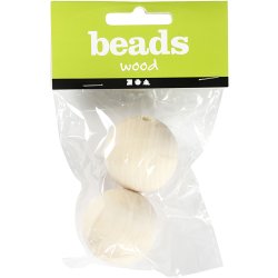 Tr&aelig;perle, diam. 35 mm, hulstr. 6 mm, 2 stk./ 1 pk.